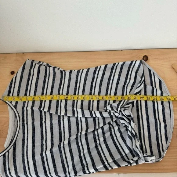 Lou & Grey for Loft Striped Gray Tee Crew Neck Small - Picture 10 of 10